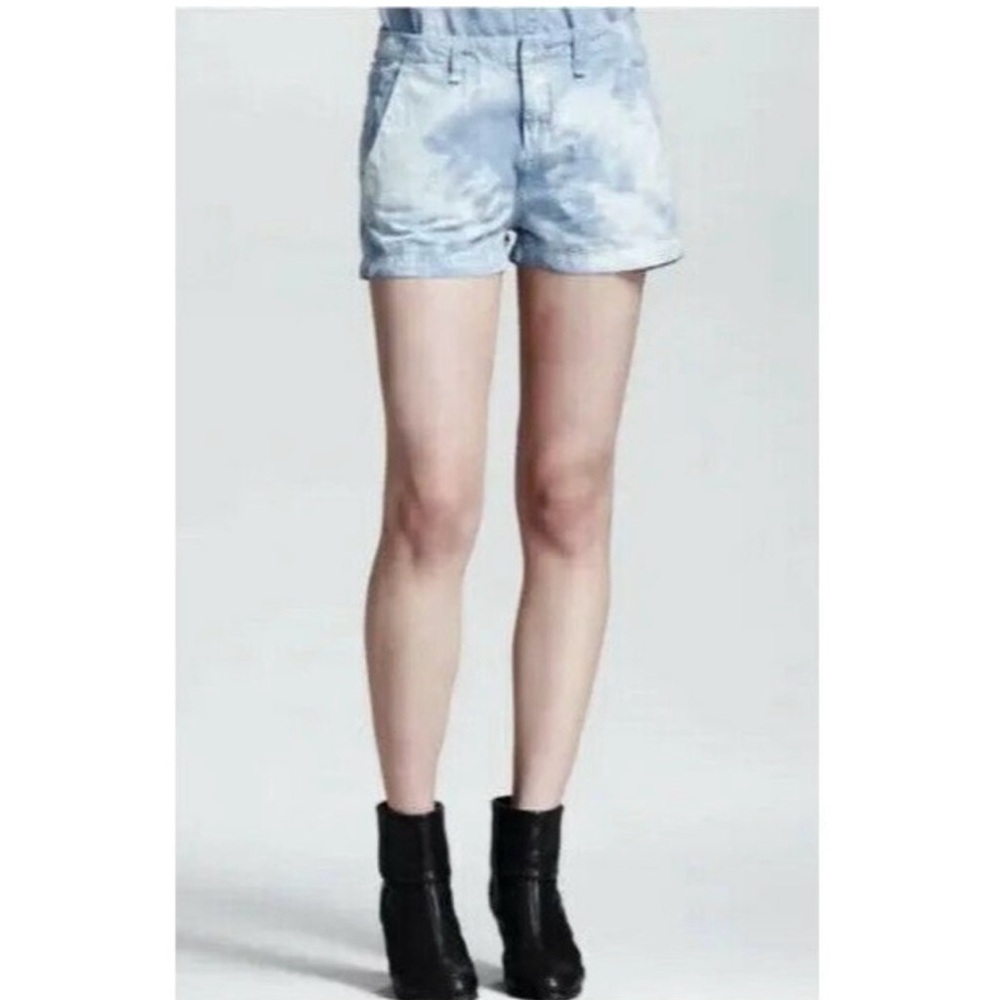 RAG & BONE Women's Blue Jeans Short 30 Tie-Dye Light Wash Blogger Outdoor Shorts